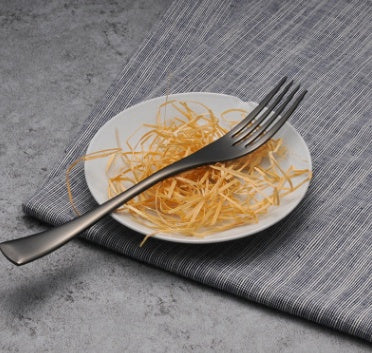 Matte black silverware set