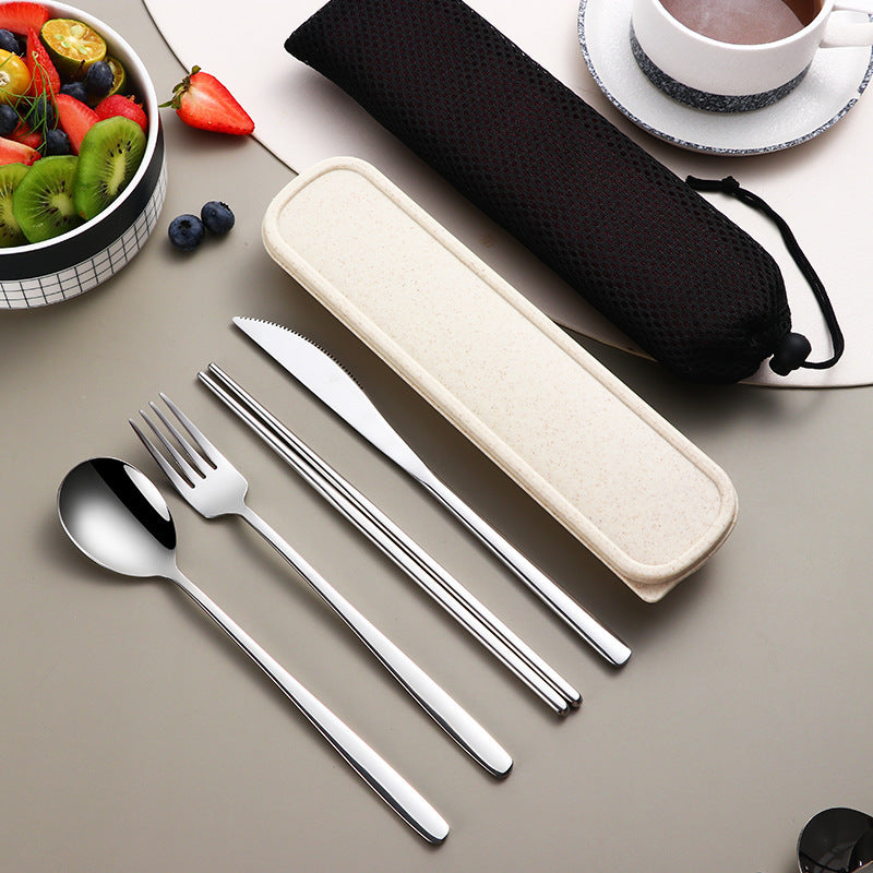 Travel silverware set gold