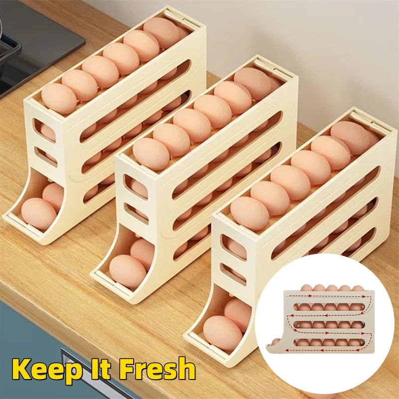 Automatic egg storage tray