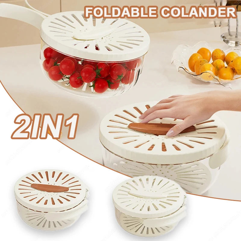 Fruit drain basket with lid