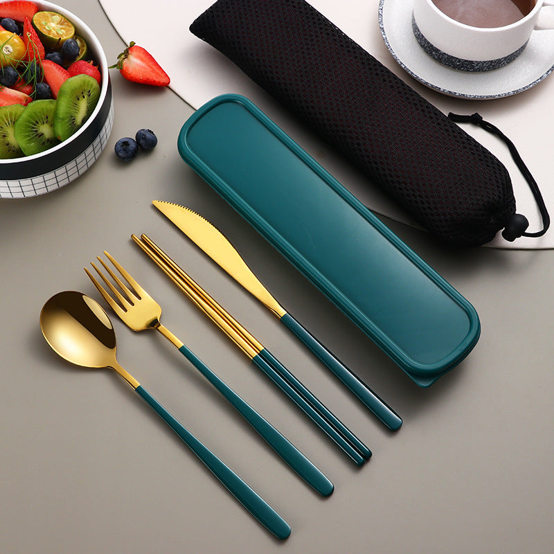Travel utensil set with case