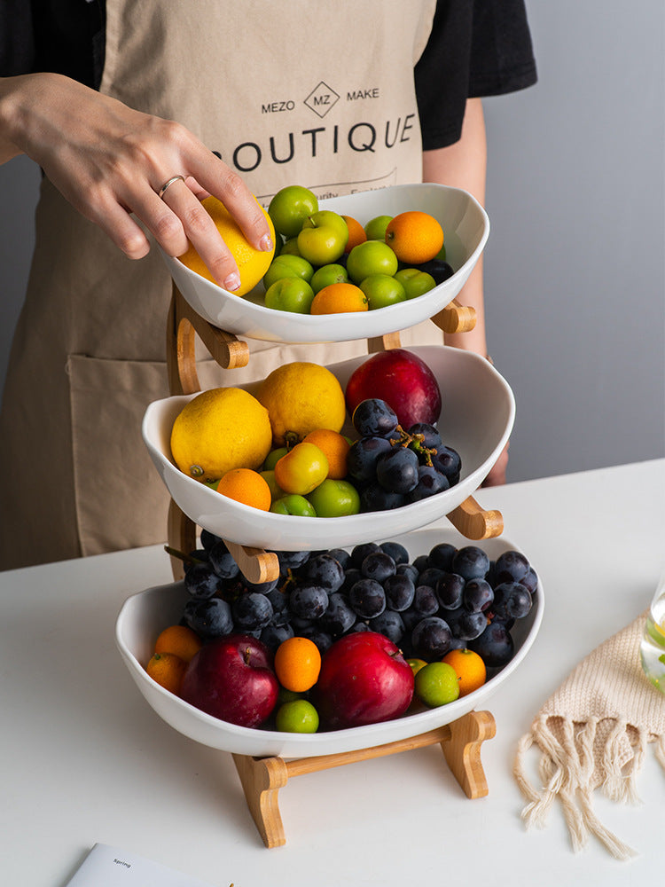 Three-tier fruit plate