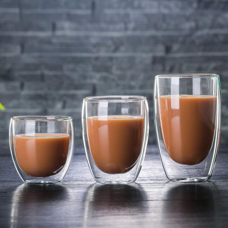 Double wall glass coffee cup