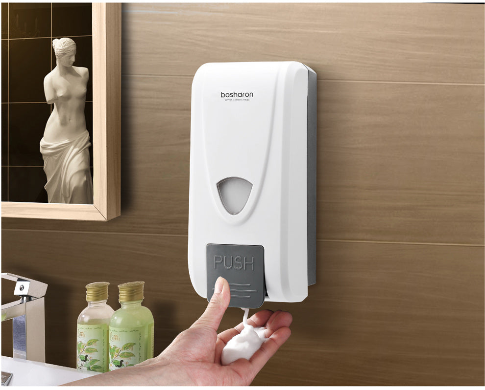 Hand press soap dispenser